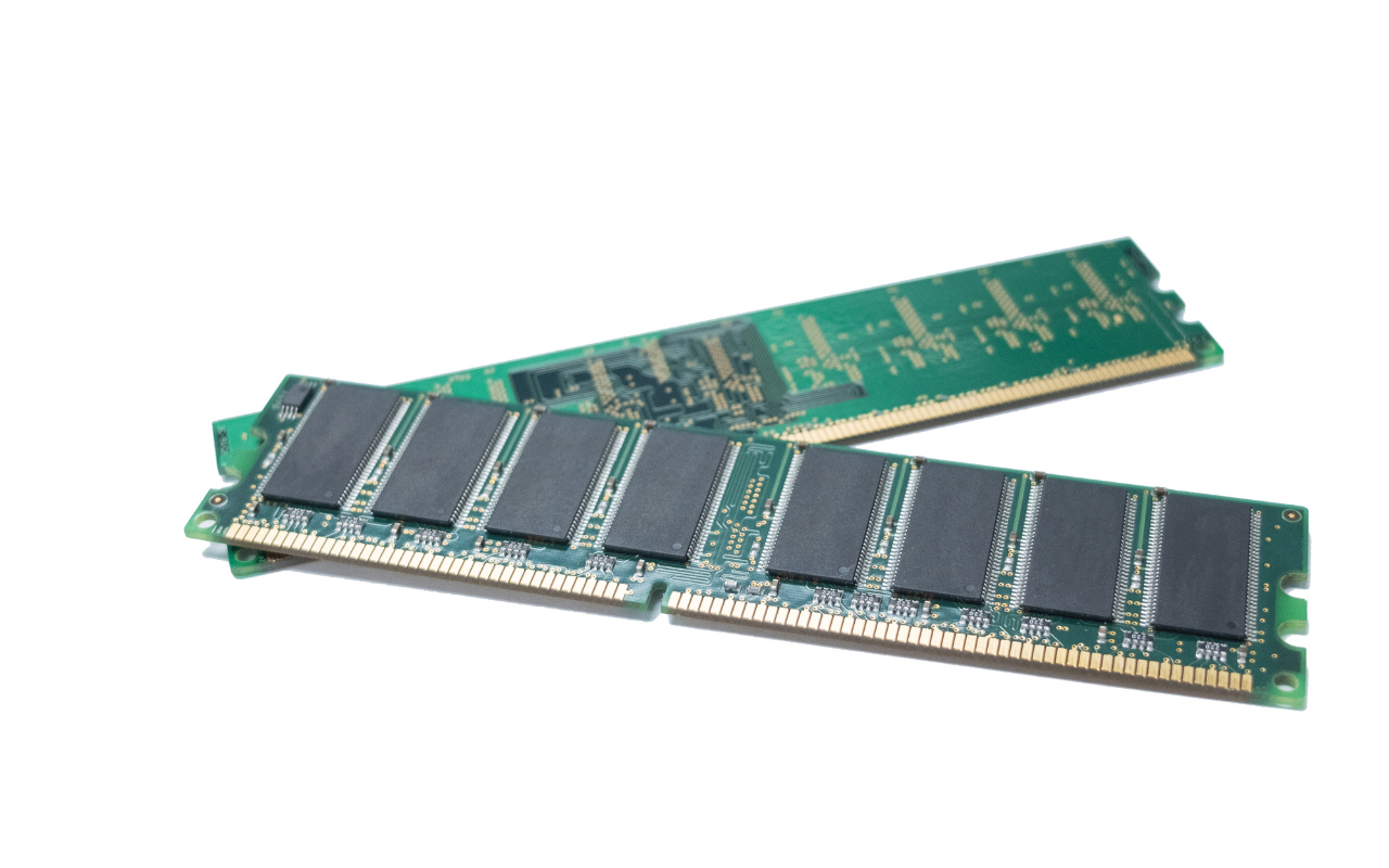 64GB of desktop RAM laid out on an anti-static mat