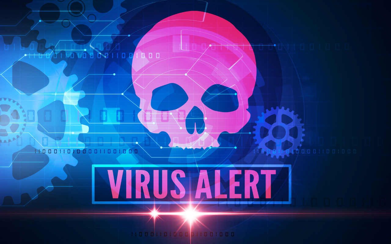 A user scanning their computer for viruses using antivirus software on a laptop