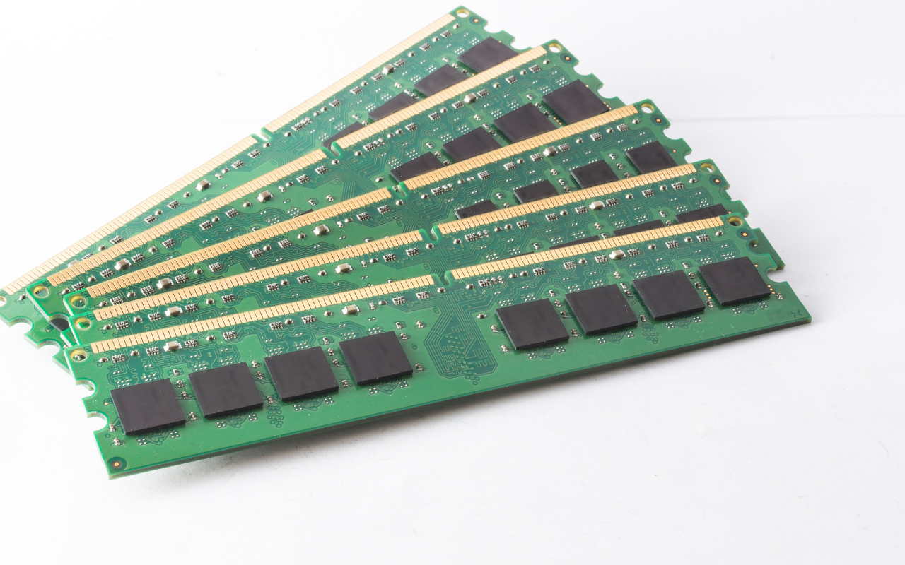 Close-up of a 64GB DDR4 RAM stick with a black heat spreader