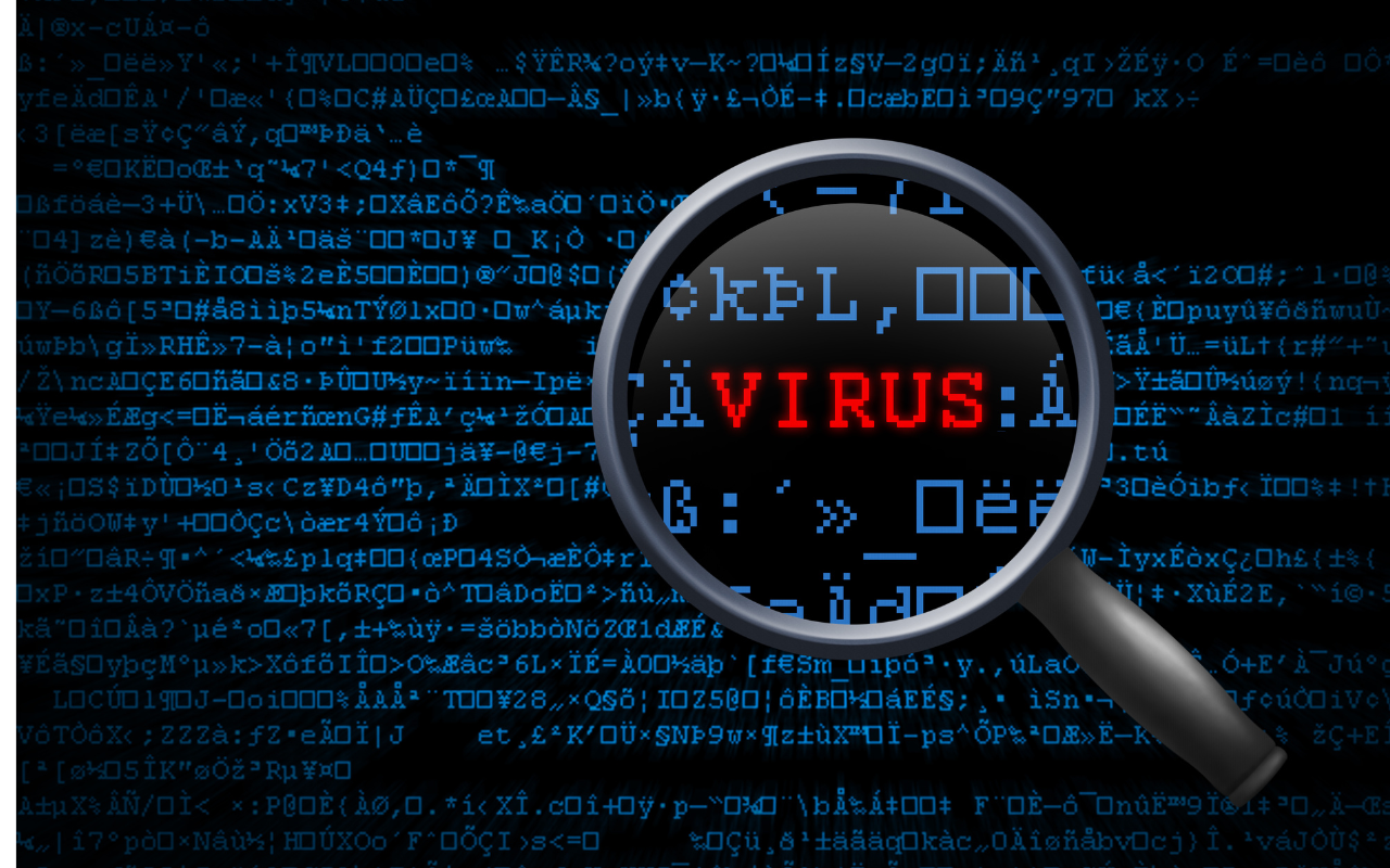 Close-up of antivirus program detecting malware on a desktop computer